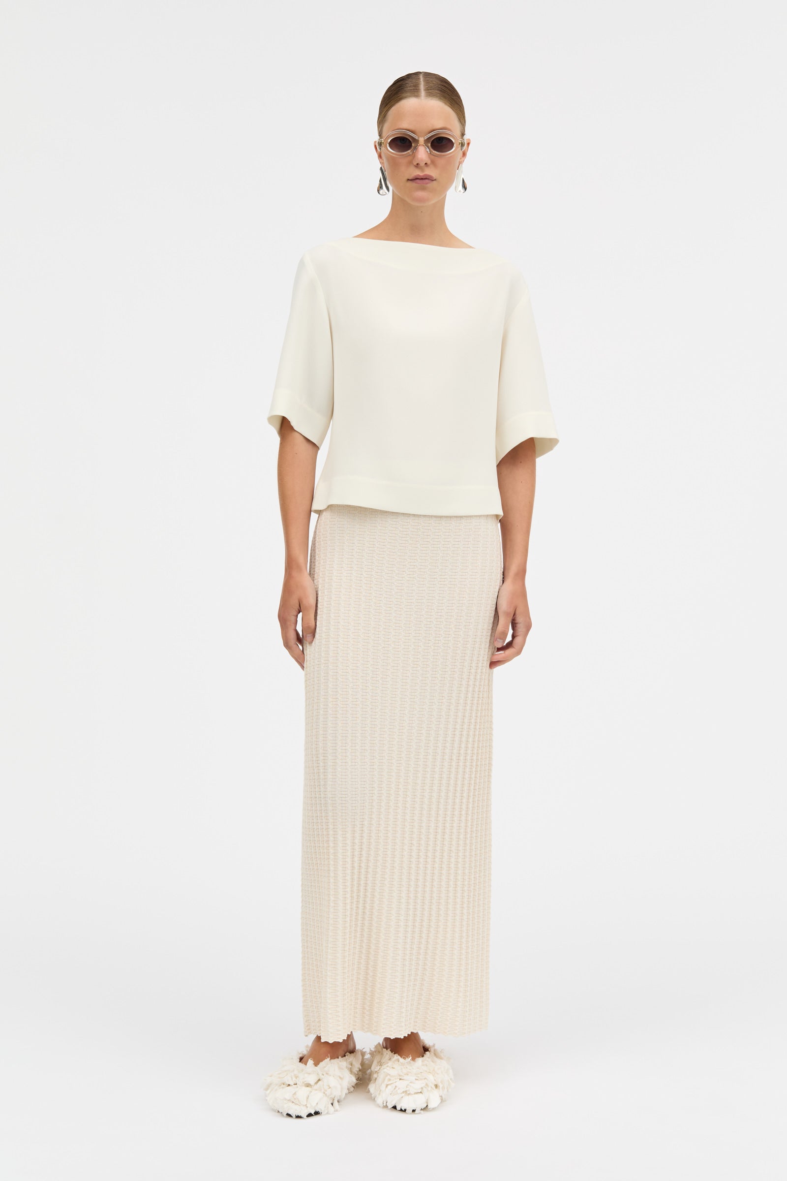 MKDT Studio BEYLA CREPE GEORGETTE Blouses IVORY