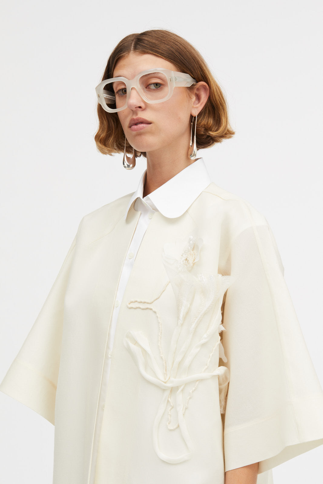 Mark Kenly Domino Tan Cova-atelier Silk Wool Twill Coats IVORY