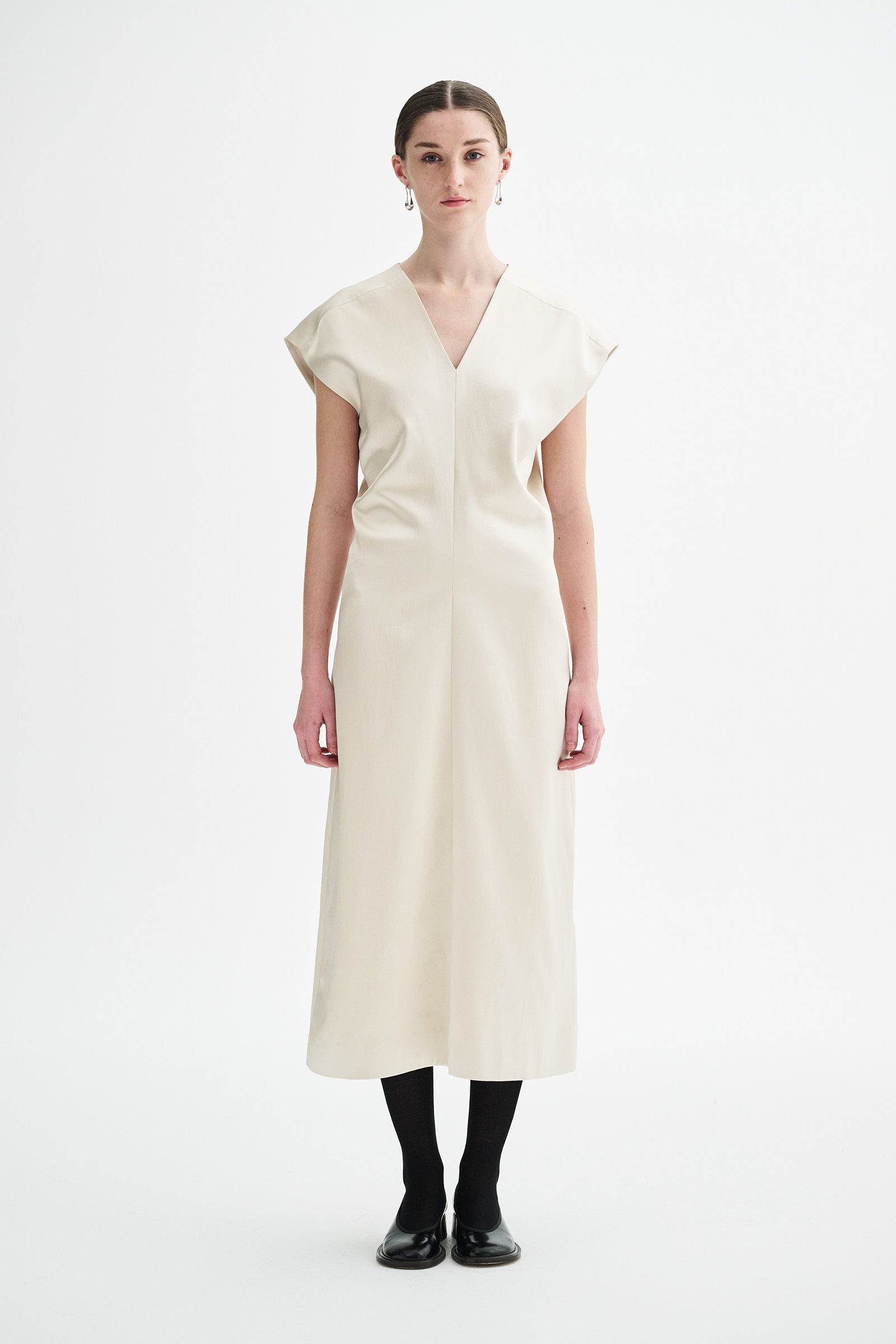 MKDT Studio DREMA-ATELIER SHINY COTTON MIX Dresses METALIC CREAM