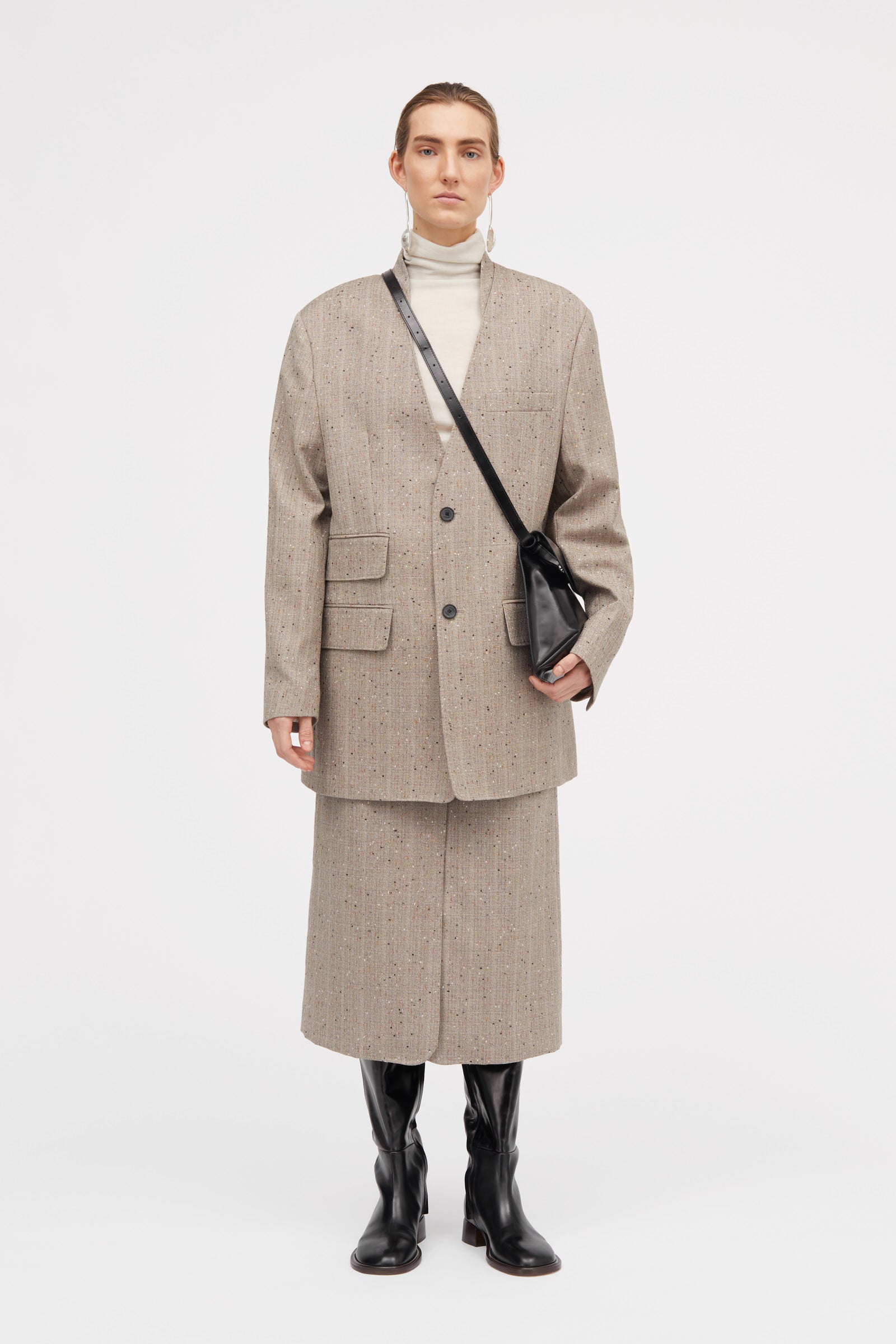 MKDT Studio Jens Speckled Thin Wool Jackets Brown Melange