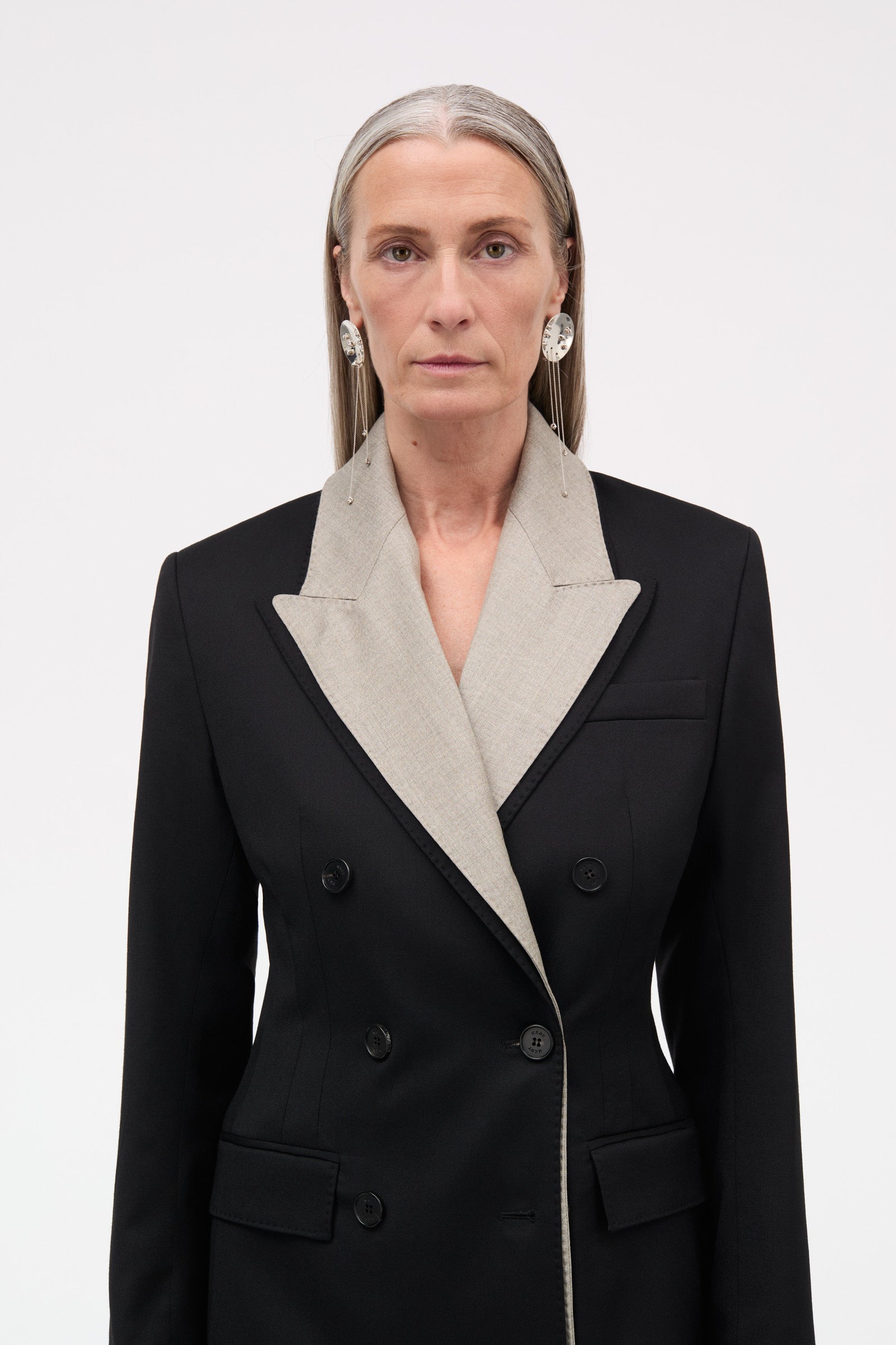 MKDT Studio Jorinda Thin Solid Wool Jackets BLACK