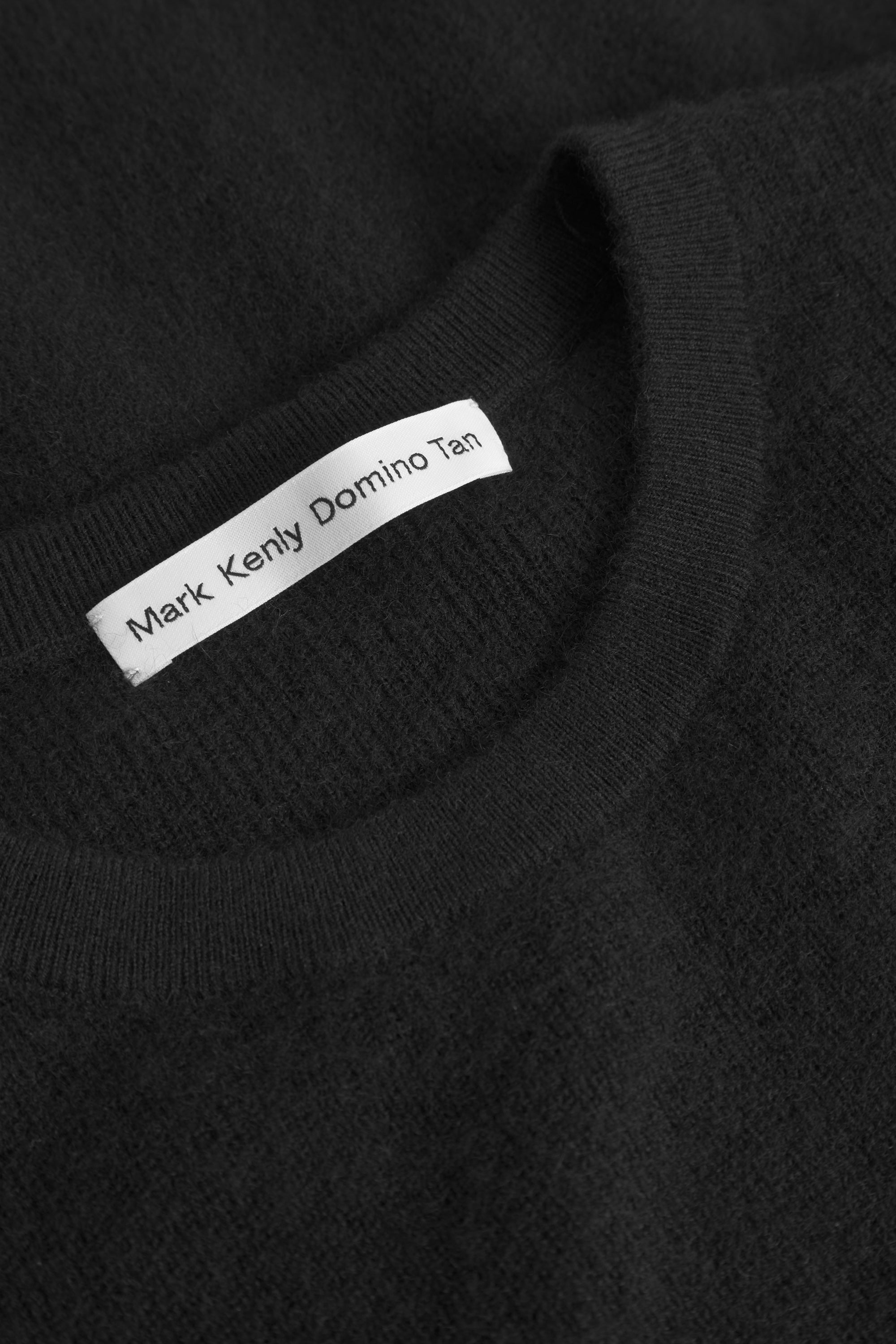 Mark Kenly Domino Tan Kami Cashmere Sweater BLACK