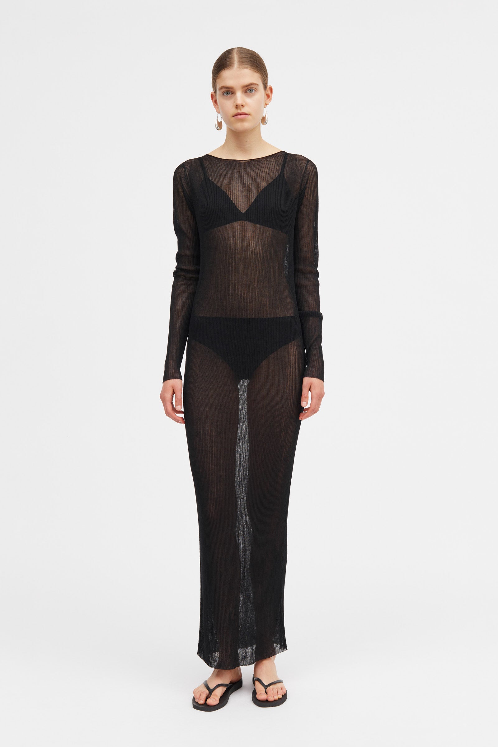 Mark Kenly Domino Tan Kamila Thin Knit Dresses BLACK