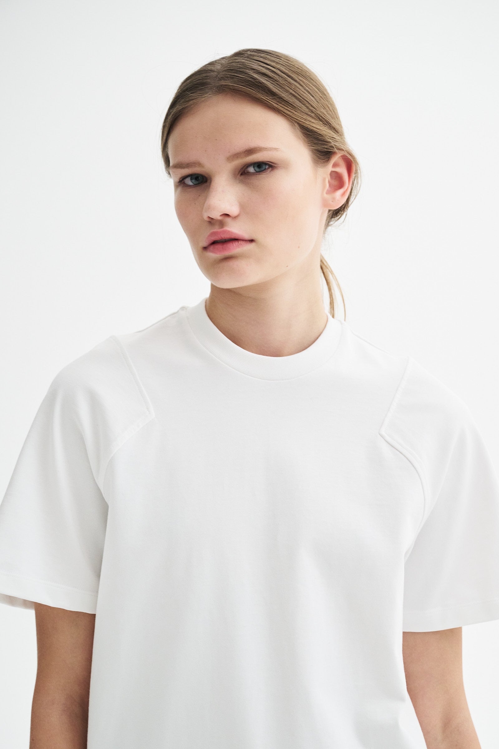 MKDT Studio LORIA HEAVY JERSEY COTTON T-Shirts WHITE