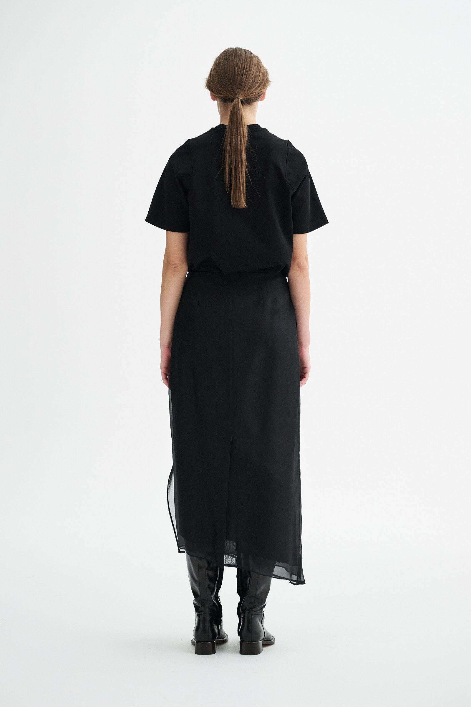 MKDT Studio NIRI SILK ORGANZA Skirts BLACK QUARTZ
