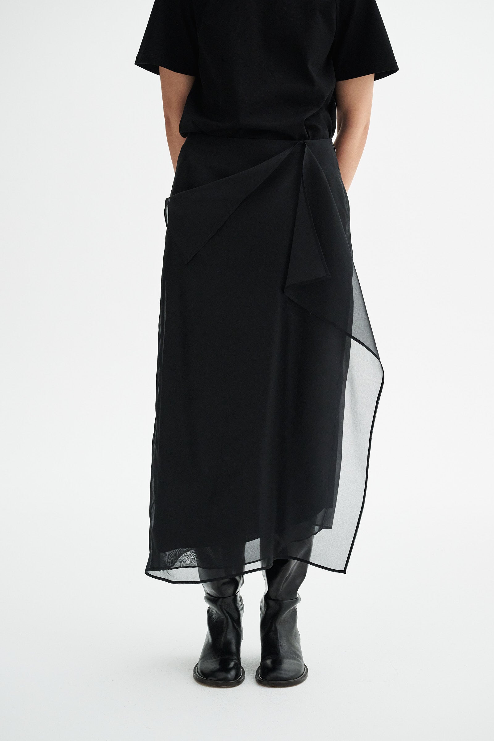 MKDT Studio NIRI SILK ORGANZA Skirts BLACK QUARTZ