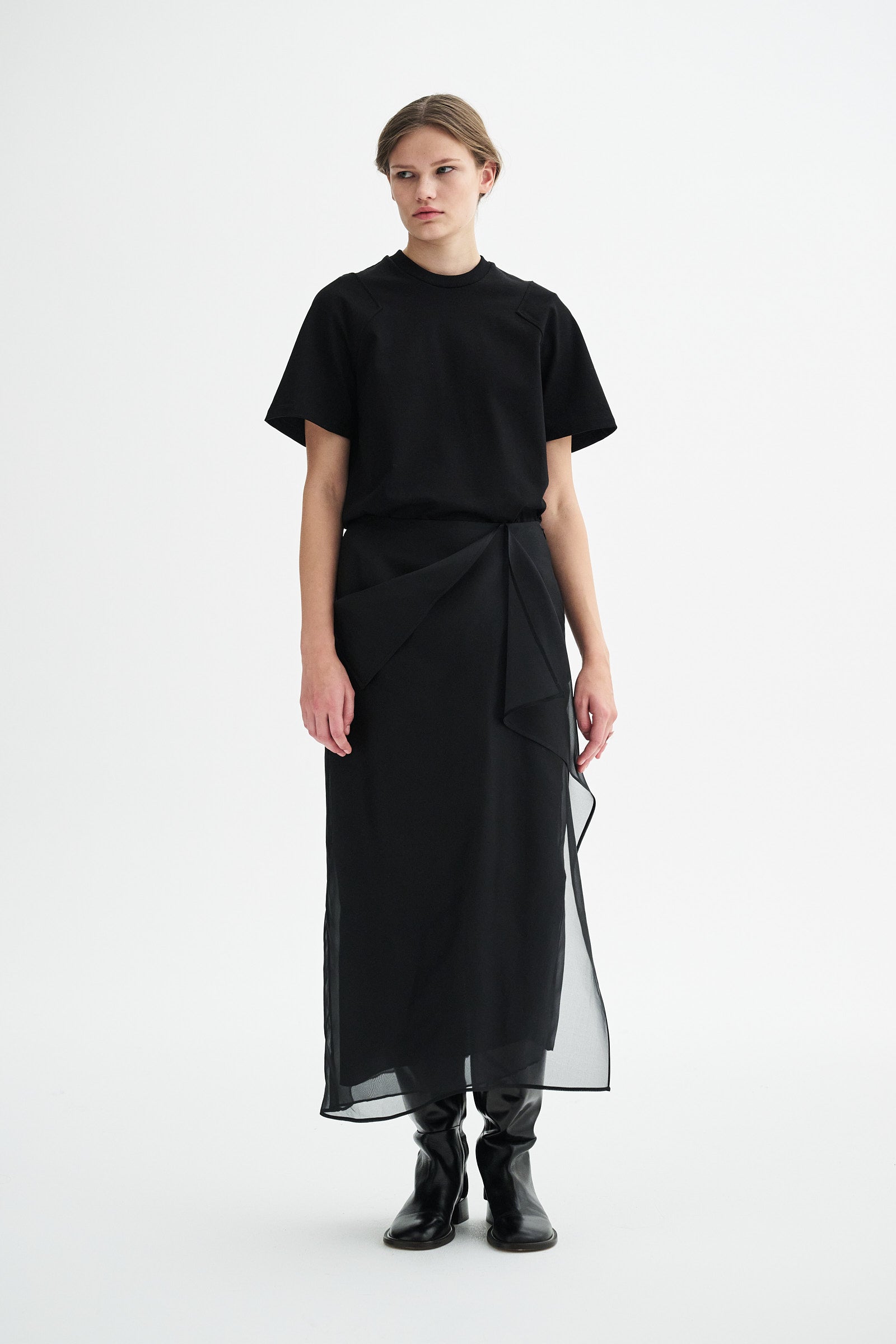 MKDT Studio NIRI SILK ORGANZA Skirts BLACK QUARTZ