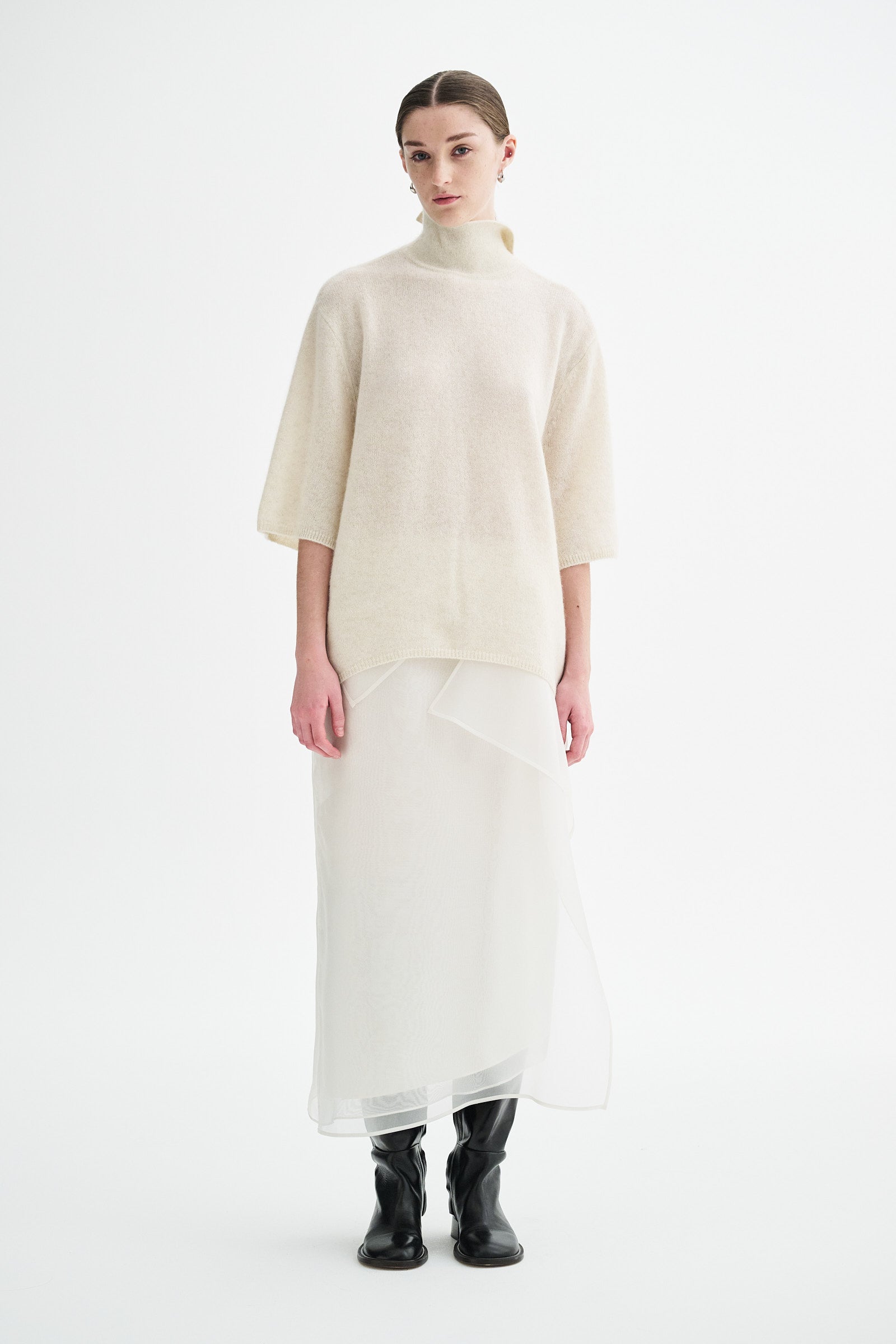 MKDT Studio NIRI SILK ORGANZA Skirts IVORY QUARTZ
