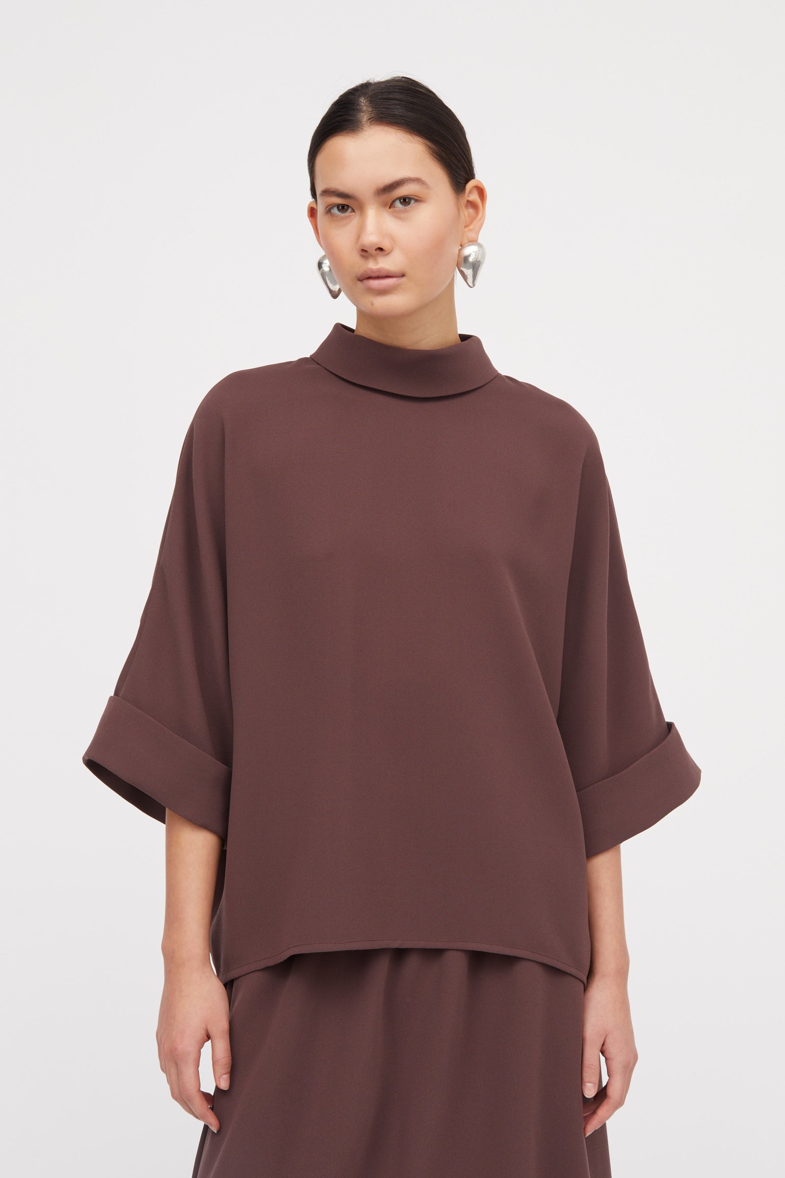 MKDT Studio Nasha Crepe Georgette Skirts BURGUNDY