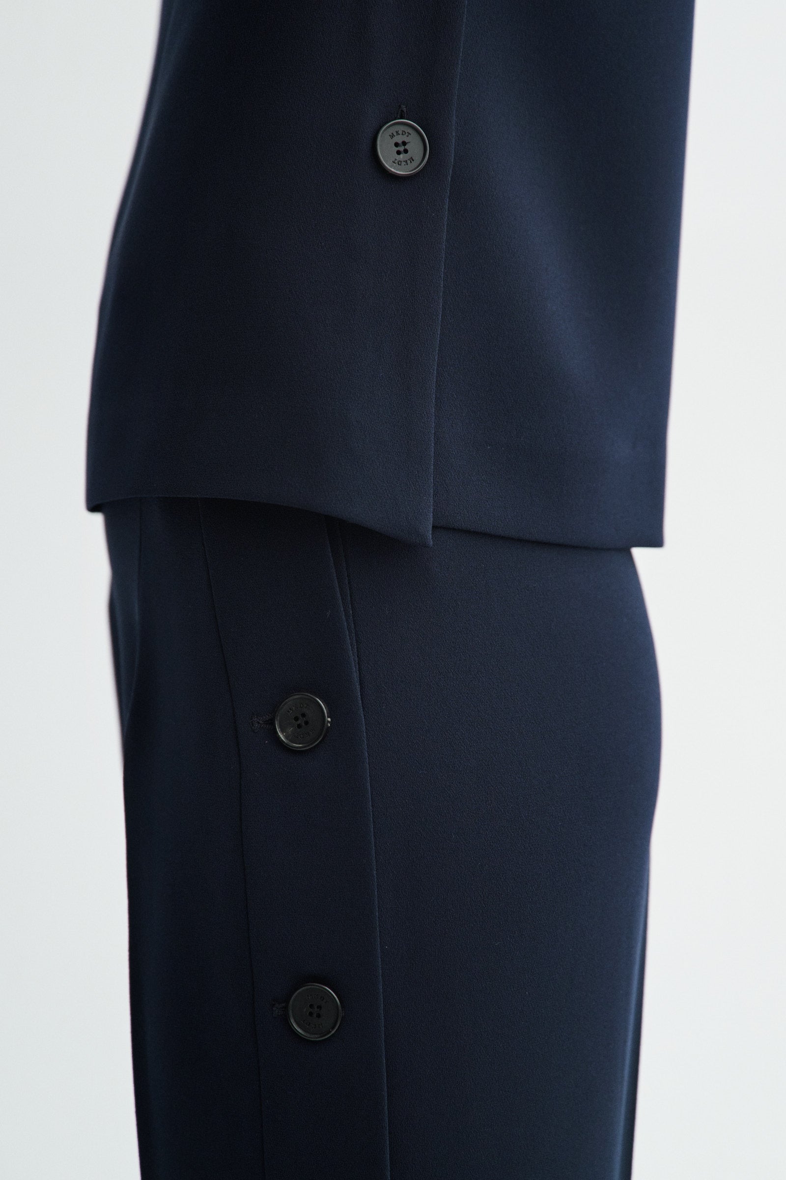 MKDT Studio PANNE CREPE GEORGETTE Pants NAVY