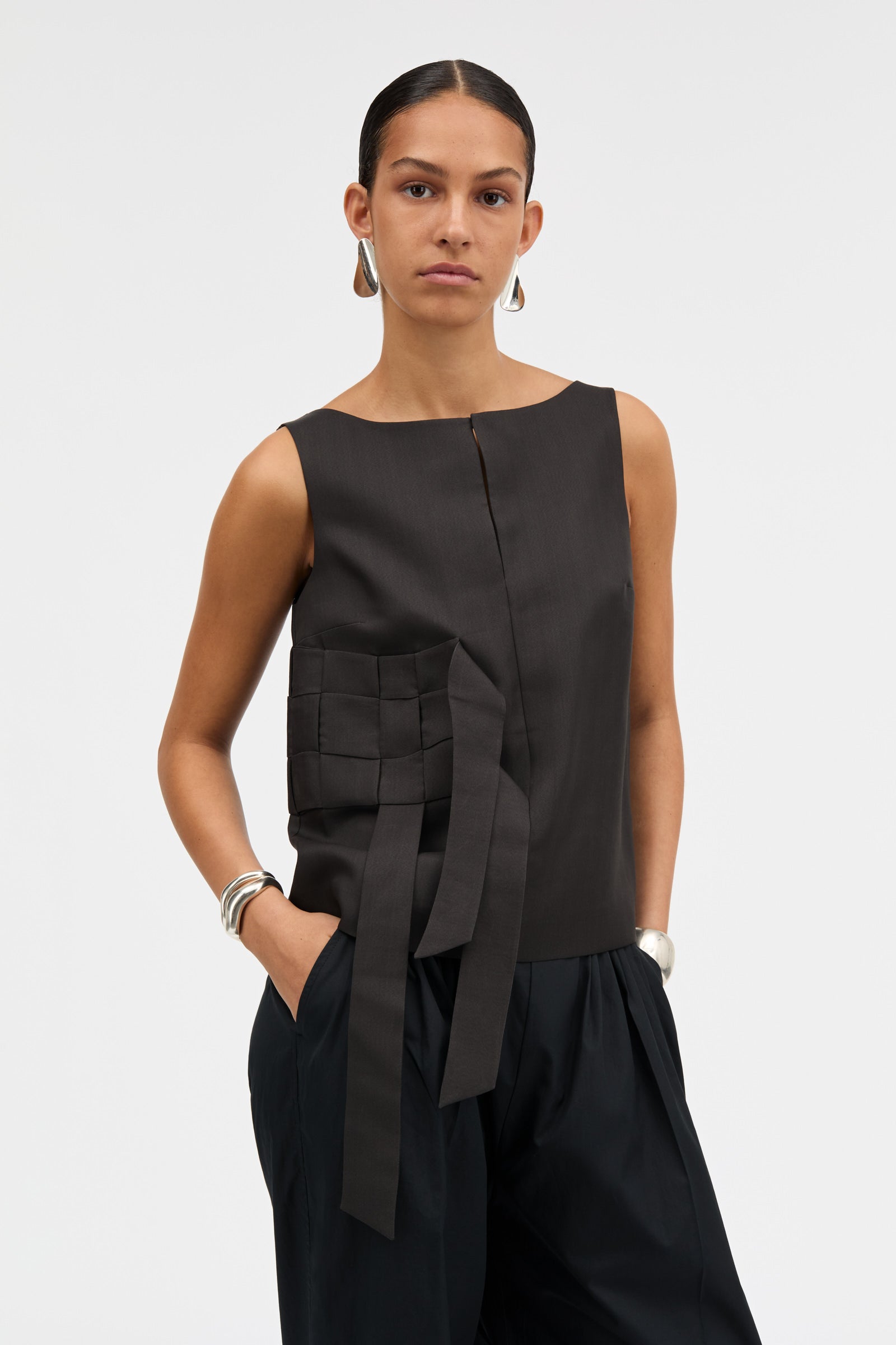 MKDT Studio TILLIE-ATELIER SILK WOOL TWILL Blouses BLACK