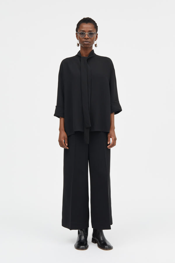 Siva Crepe Georgette - BLACK