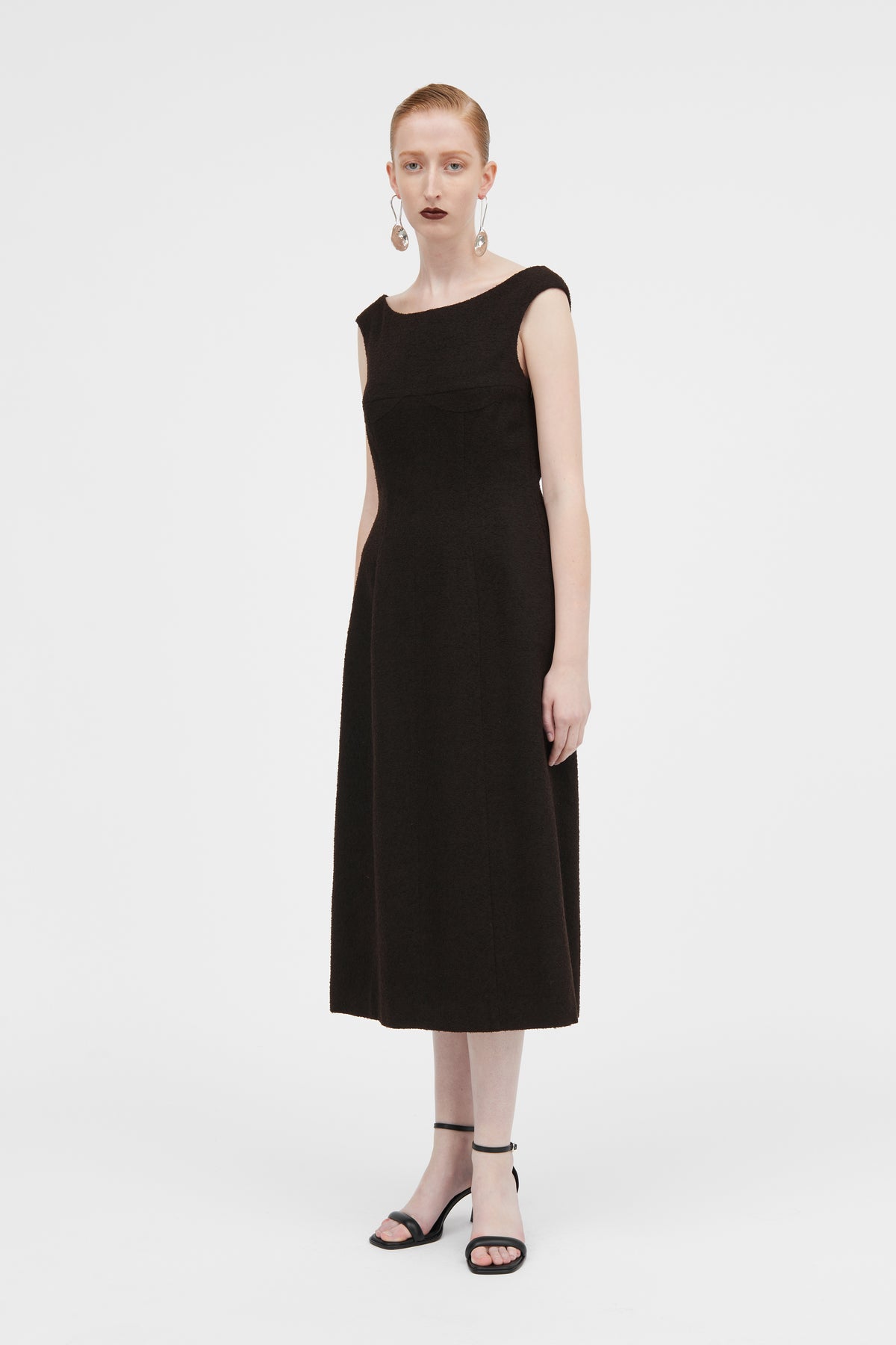 ワンピースその他 MKDT Studio Atelier Dove black dress in silk and wool ATELIER – MKDT STUDIO
