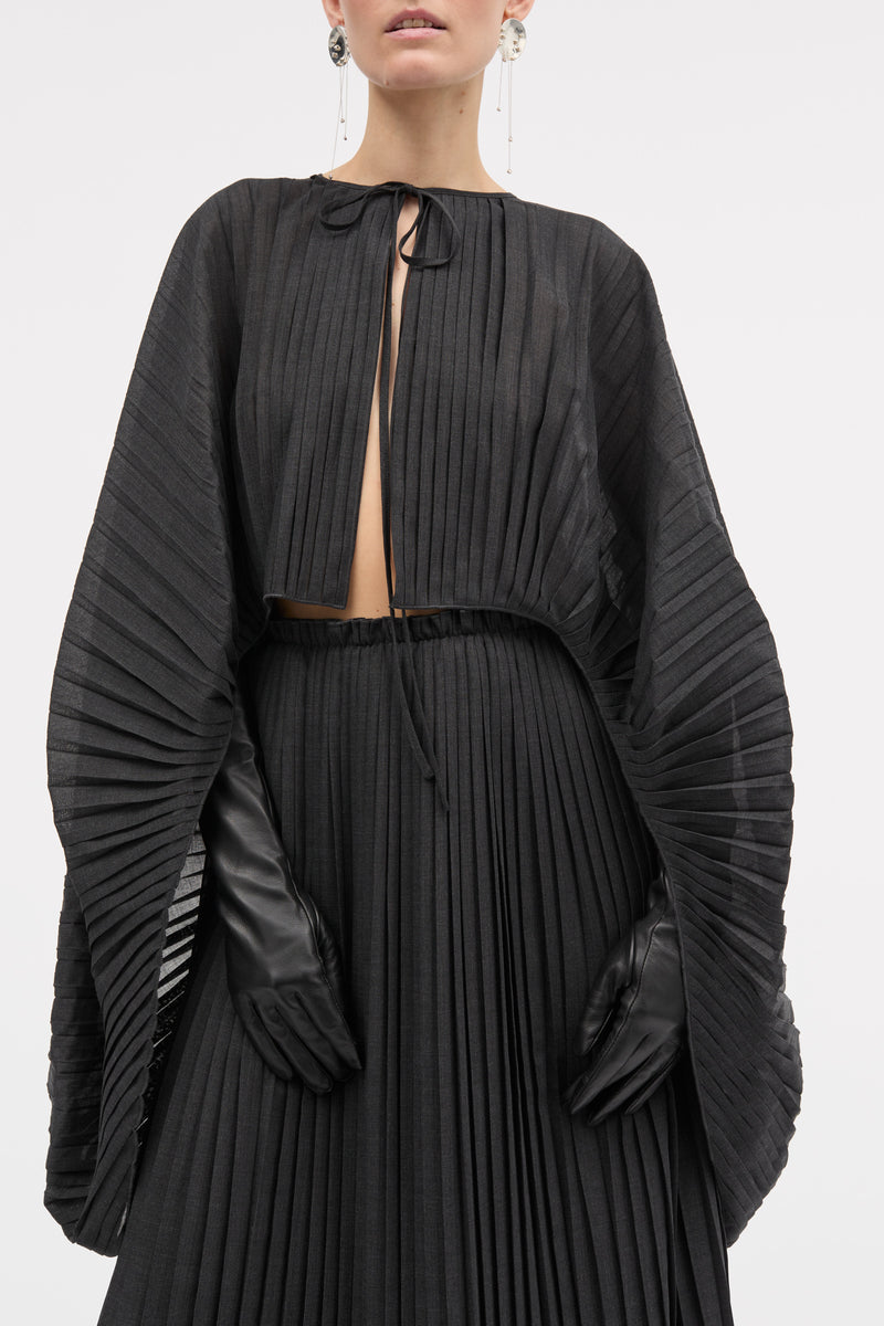 MKDT Studio Anthea-atelier Small Plissé Blouses DARK GREY MELANGE
