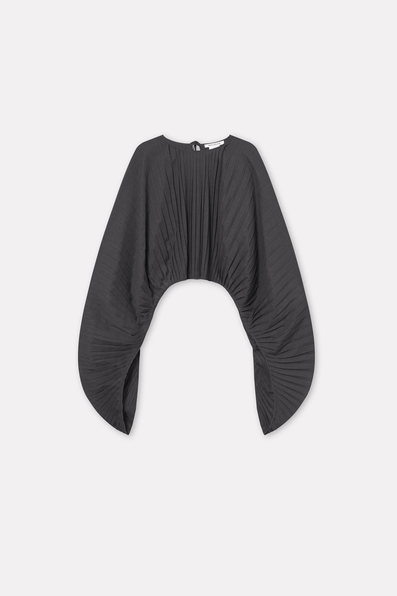 MKDT Studio Anthea-atelier Small Plissé Blouses DARK GREY MELANGE