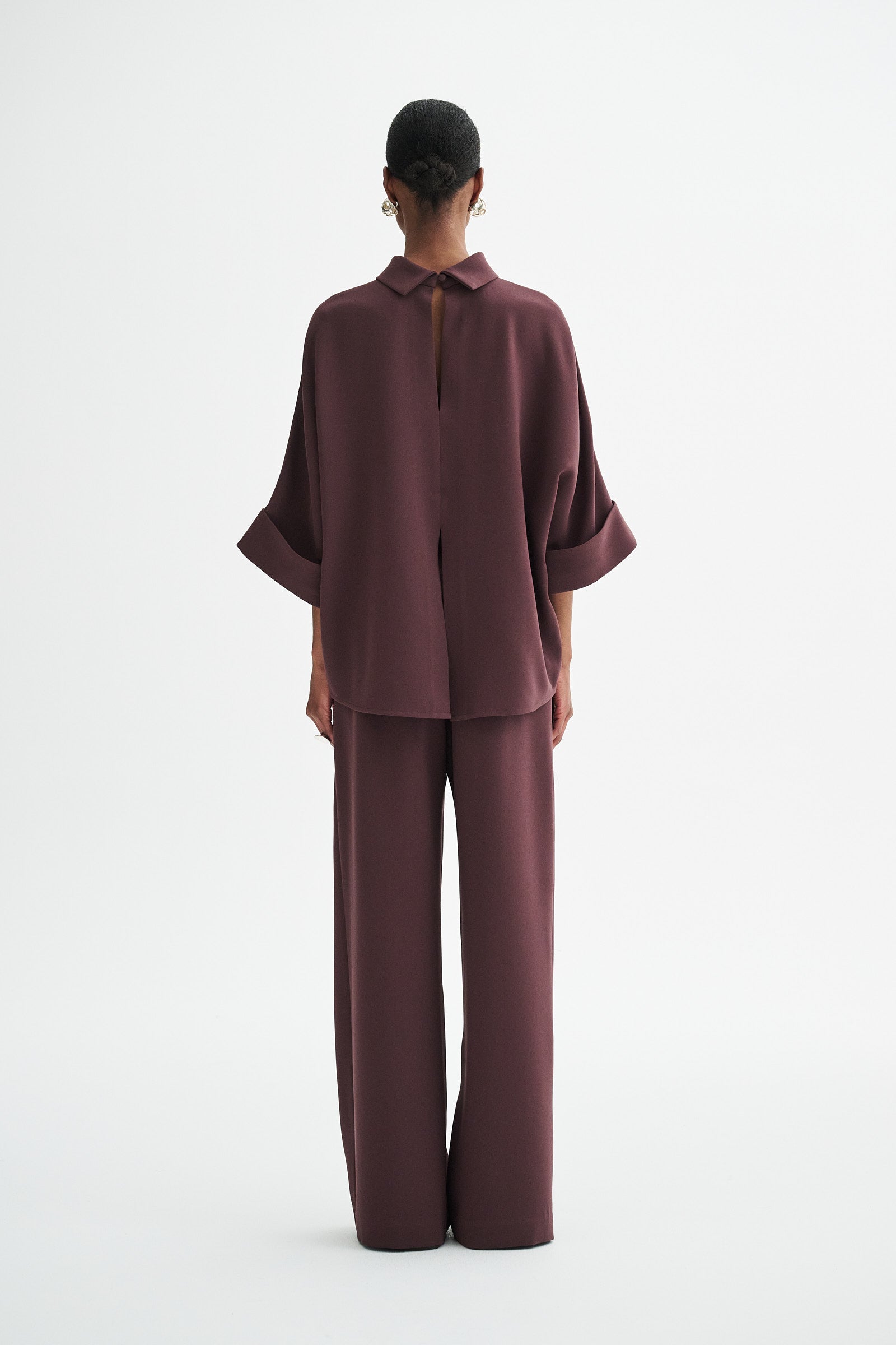 MKDT Studio BAILEE CREPE GEORGETTE Blouses BURGUNDY