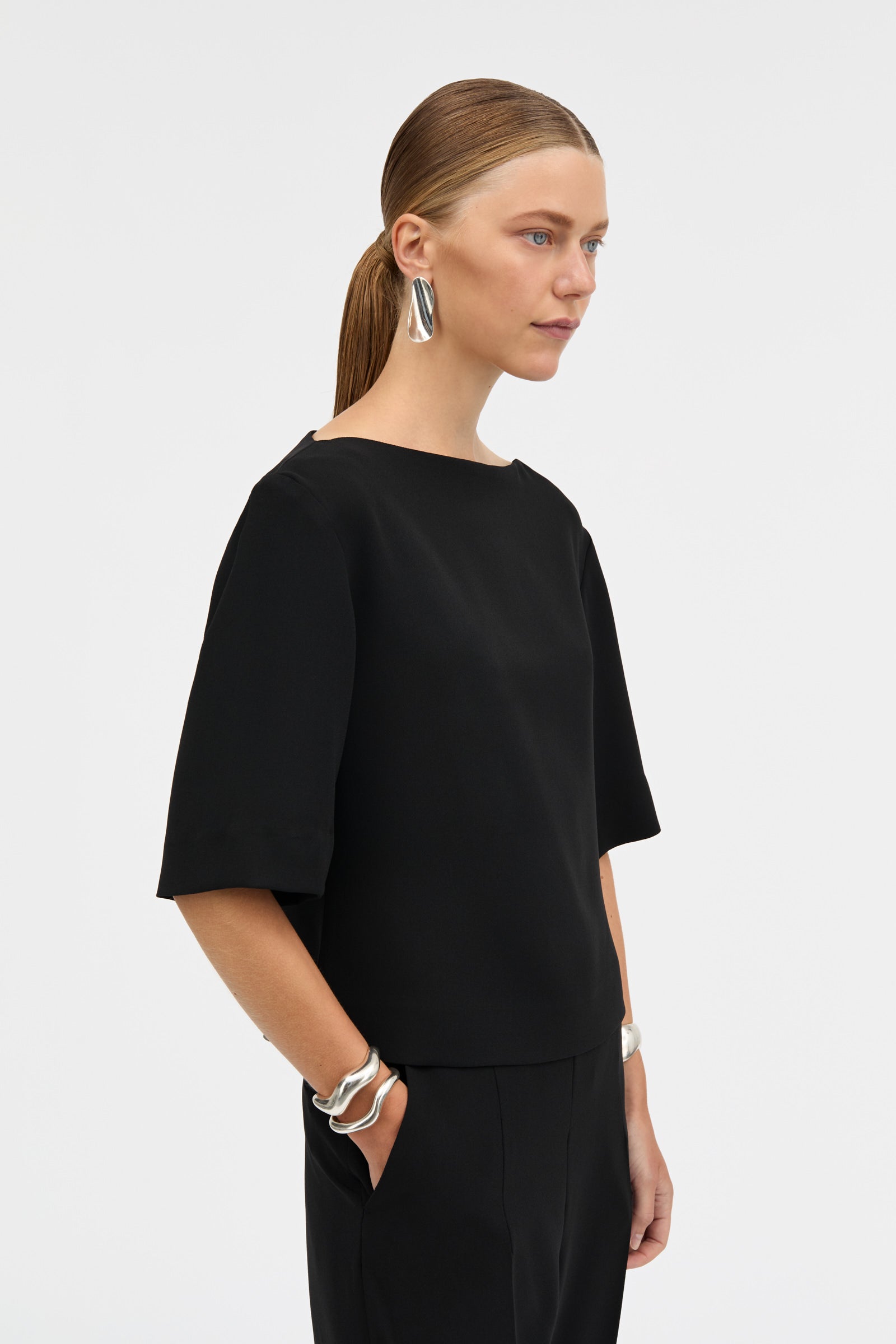MKDT Studio BEYLA CREPE GEORGETTE Blouses BLACK