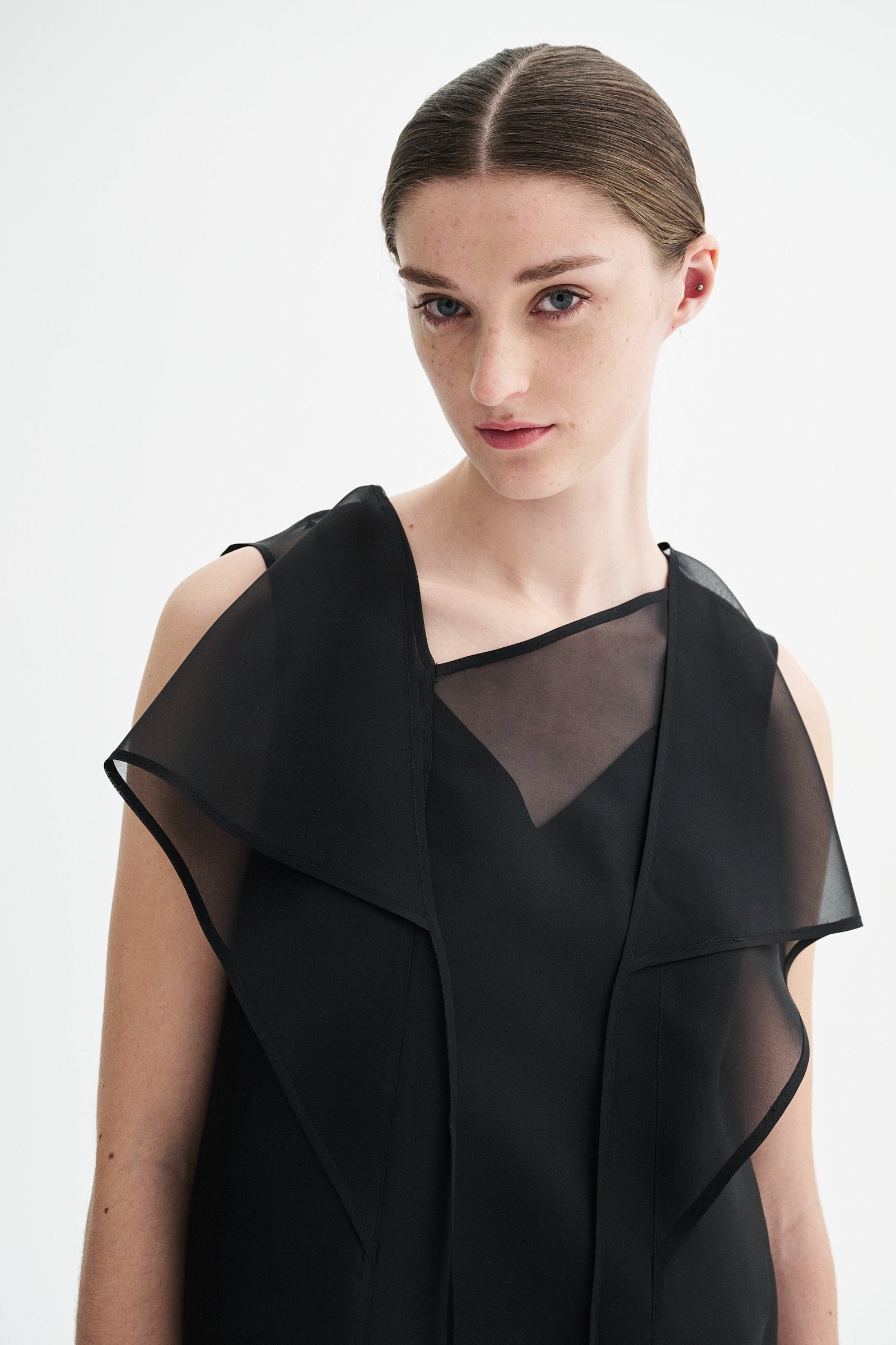 MKDT Studio BREN SILK ORGANZA Blouses BLACK QUARTZ