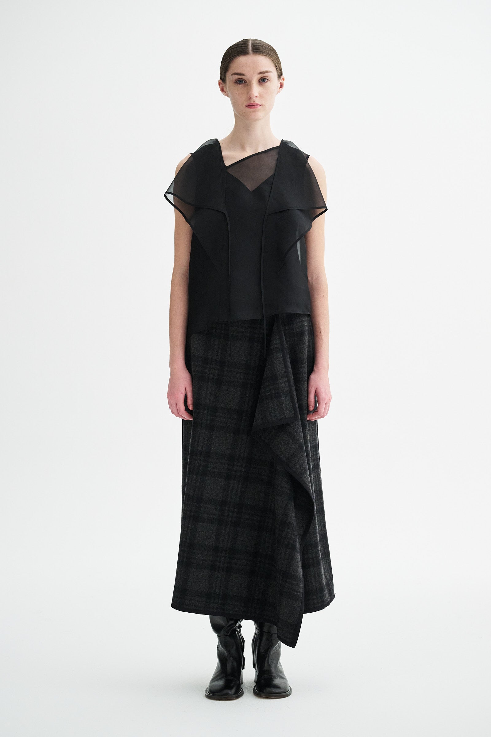 MKDT Studio BREN SILK ORGANZA Blouses BLACK QUARTZ