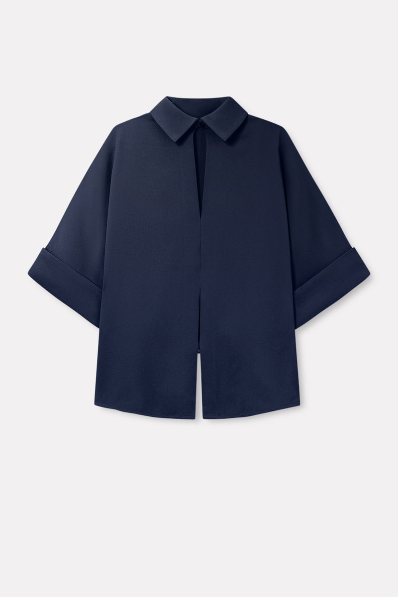 MKDT Studio Bailee Crepe Georgette Blouses NAVY
