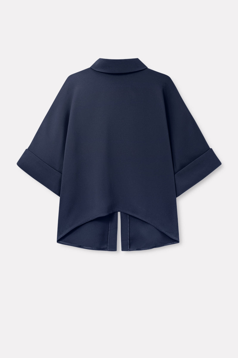 MKDT Studio Bailee Crepe Georgette Blouses NAVY