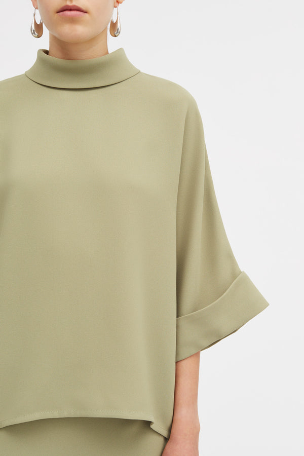 Mark Kenly Domino Tan Bailee Crepe Georgette Blouses MATCHA