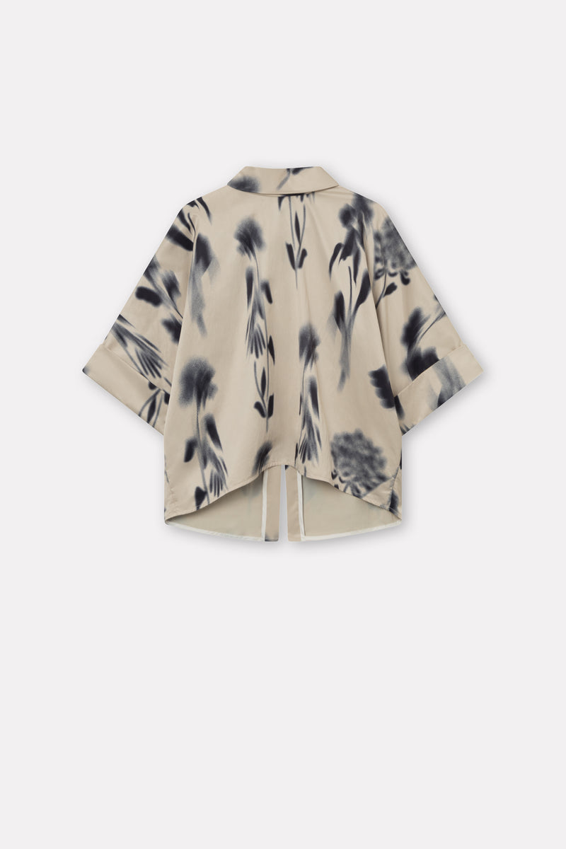 Mark Kenly Domino Tan Bailee Floral Blur Blouses DUSTY BLACK + SAND