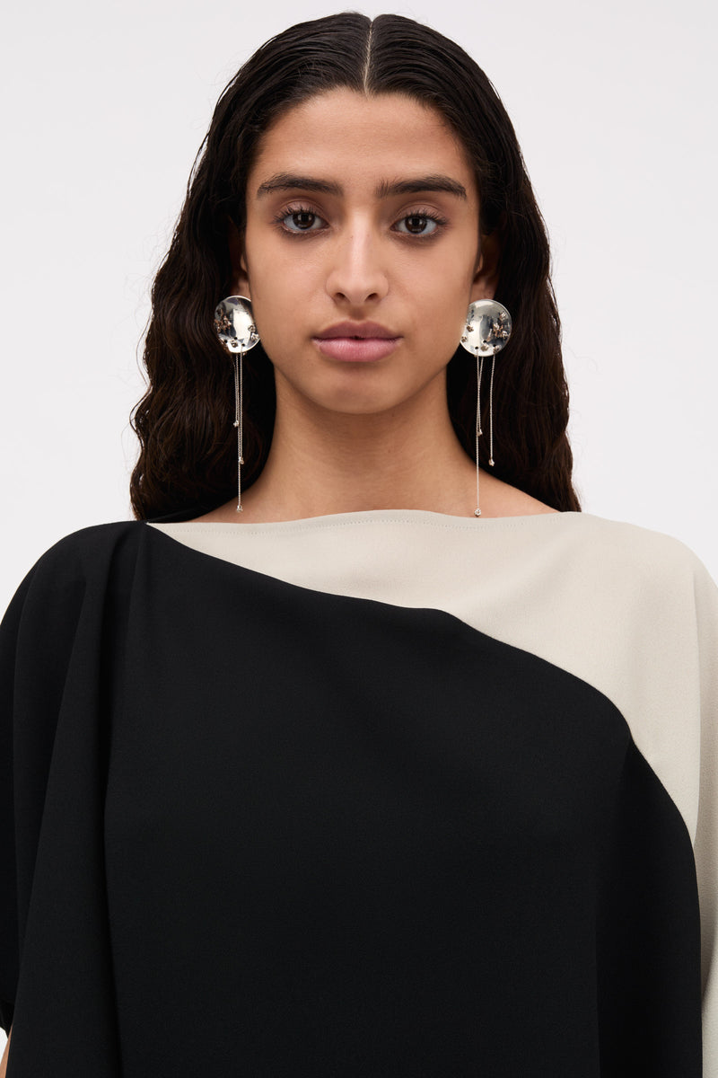 MKDT Studio Belinda Crepe Georgette Blouses BLACK / SAND