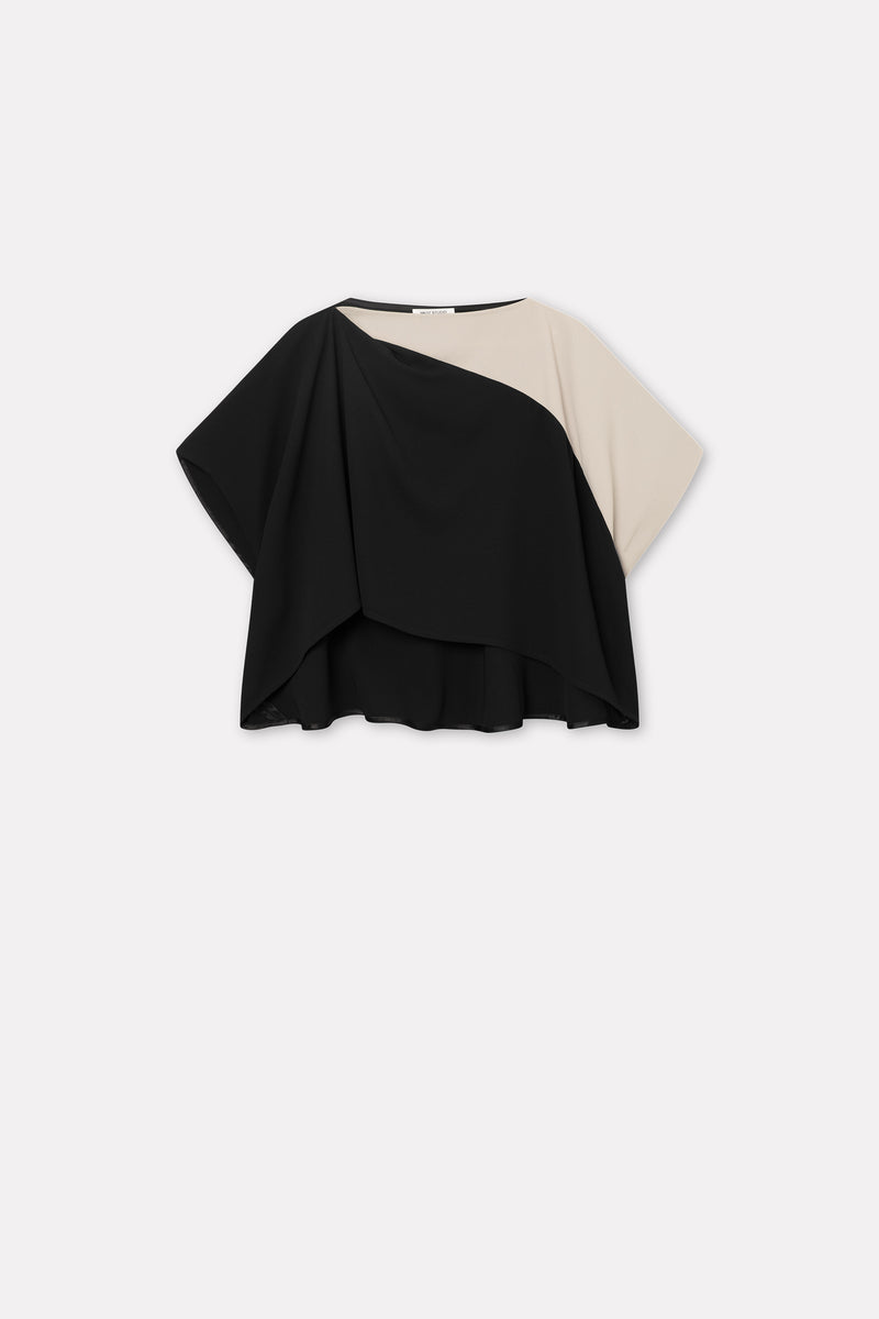 MKDT Studio Belinda Crepe Georgette Blouses BLACK / SAND