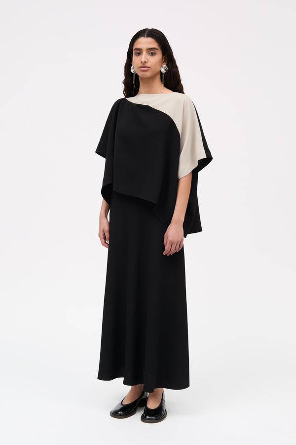 MKDT Studio Belinda Crepe Georgette Blouses BLACK / SAND