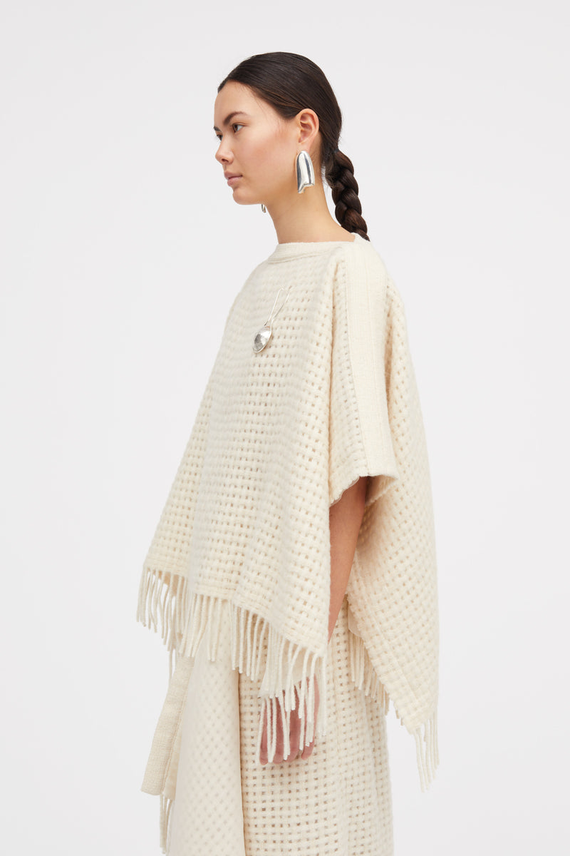 MKDT Studio Bri Atelier Wool Check Blouses SNOW