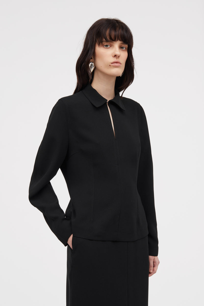 MKDT Studio Brisa Crepe Georgette Blouses BLACK