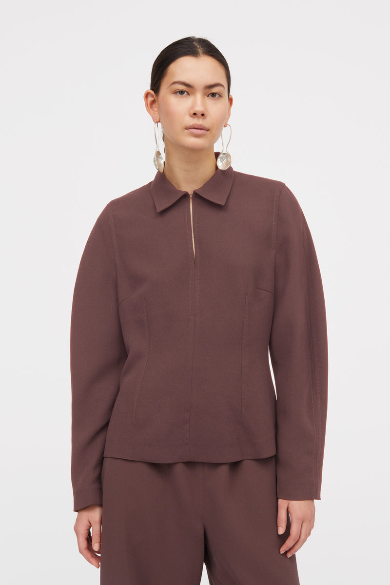 MKDT Studio Brisa Crepe Georgette Blouses BURGUNDY