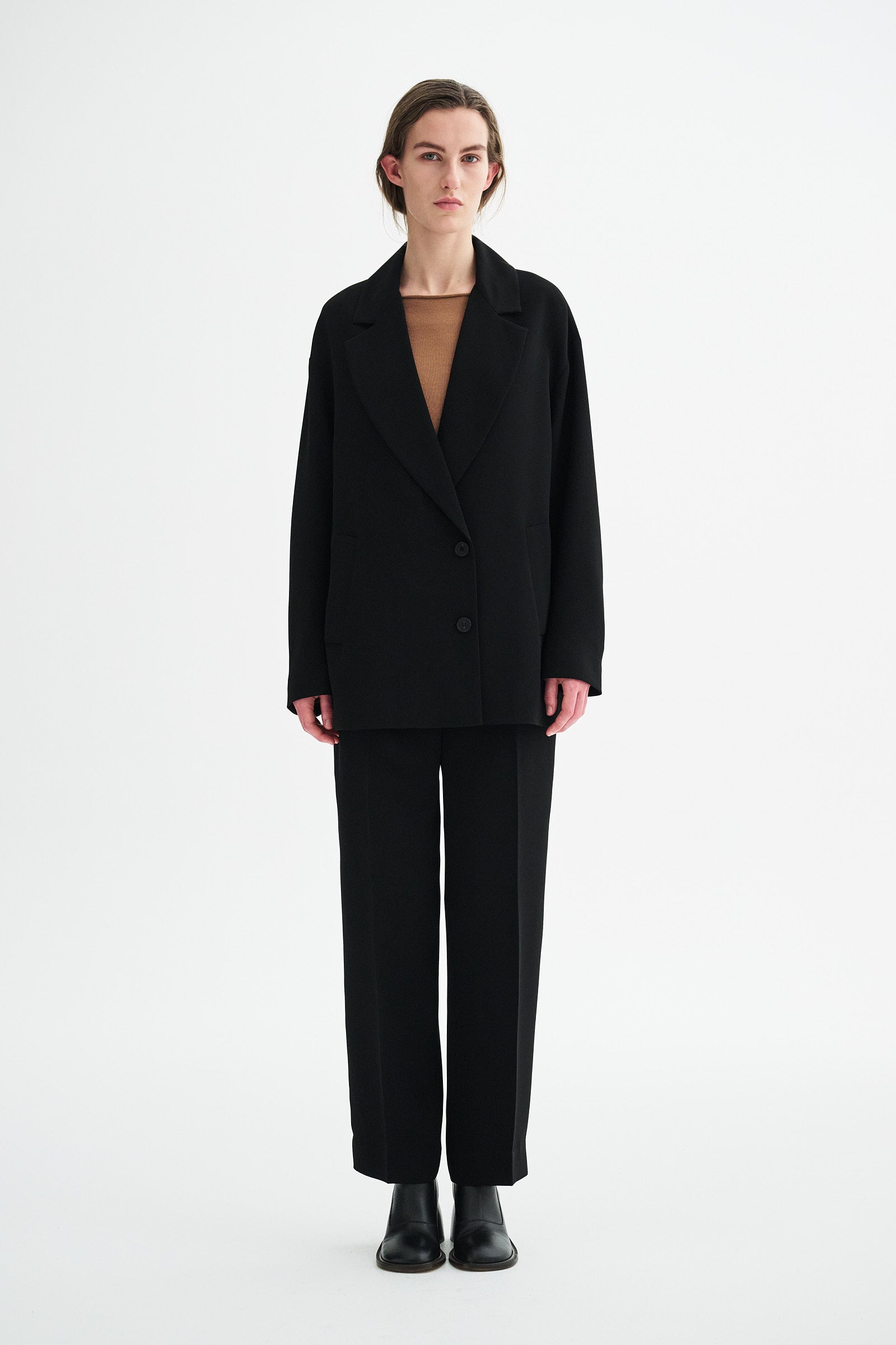 MKDT Studio COVY CREPE GEORGETTE Coats BLACK