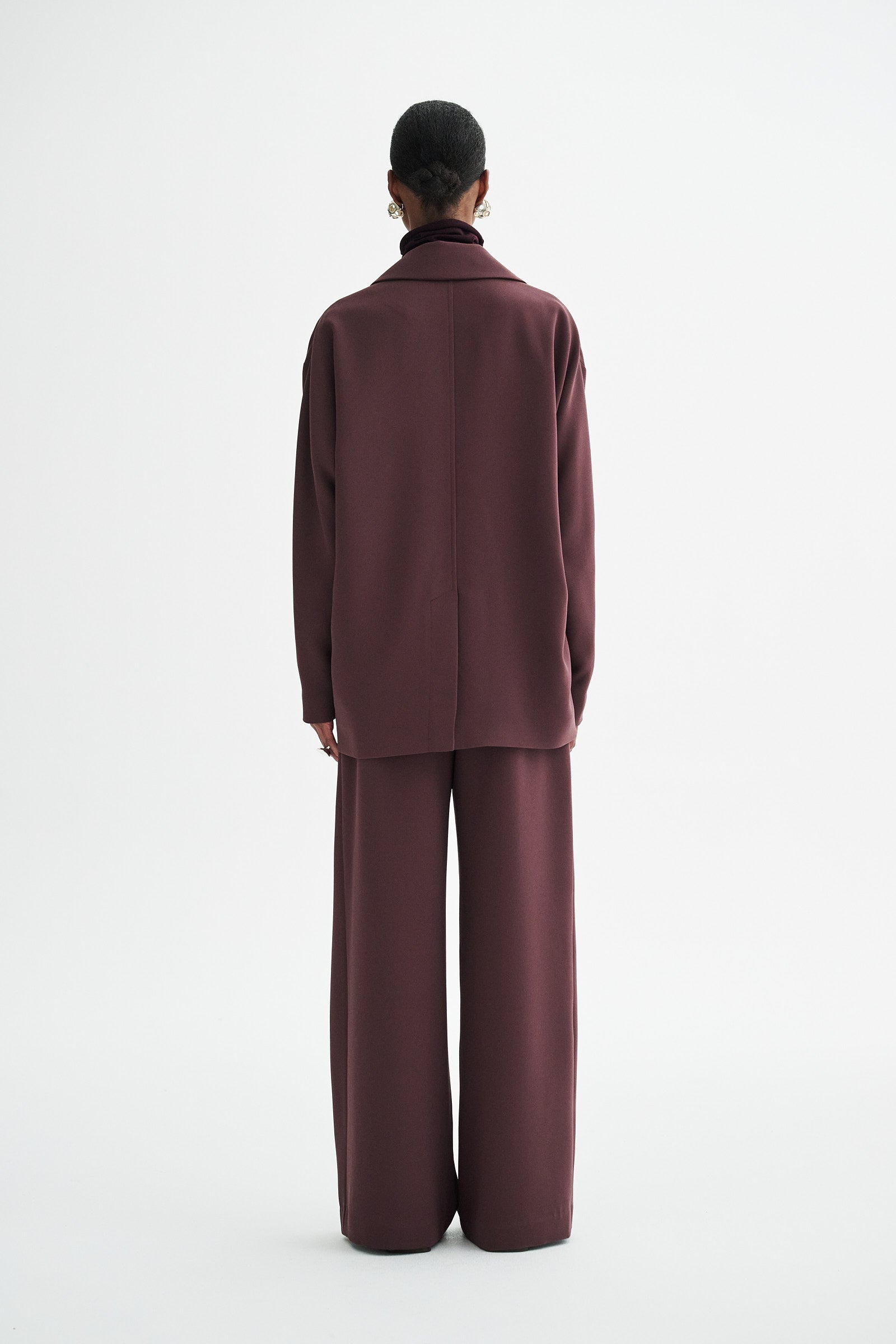 MKDT Studio COVY CREPE GEORGETTE Coats BURGUNDY