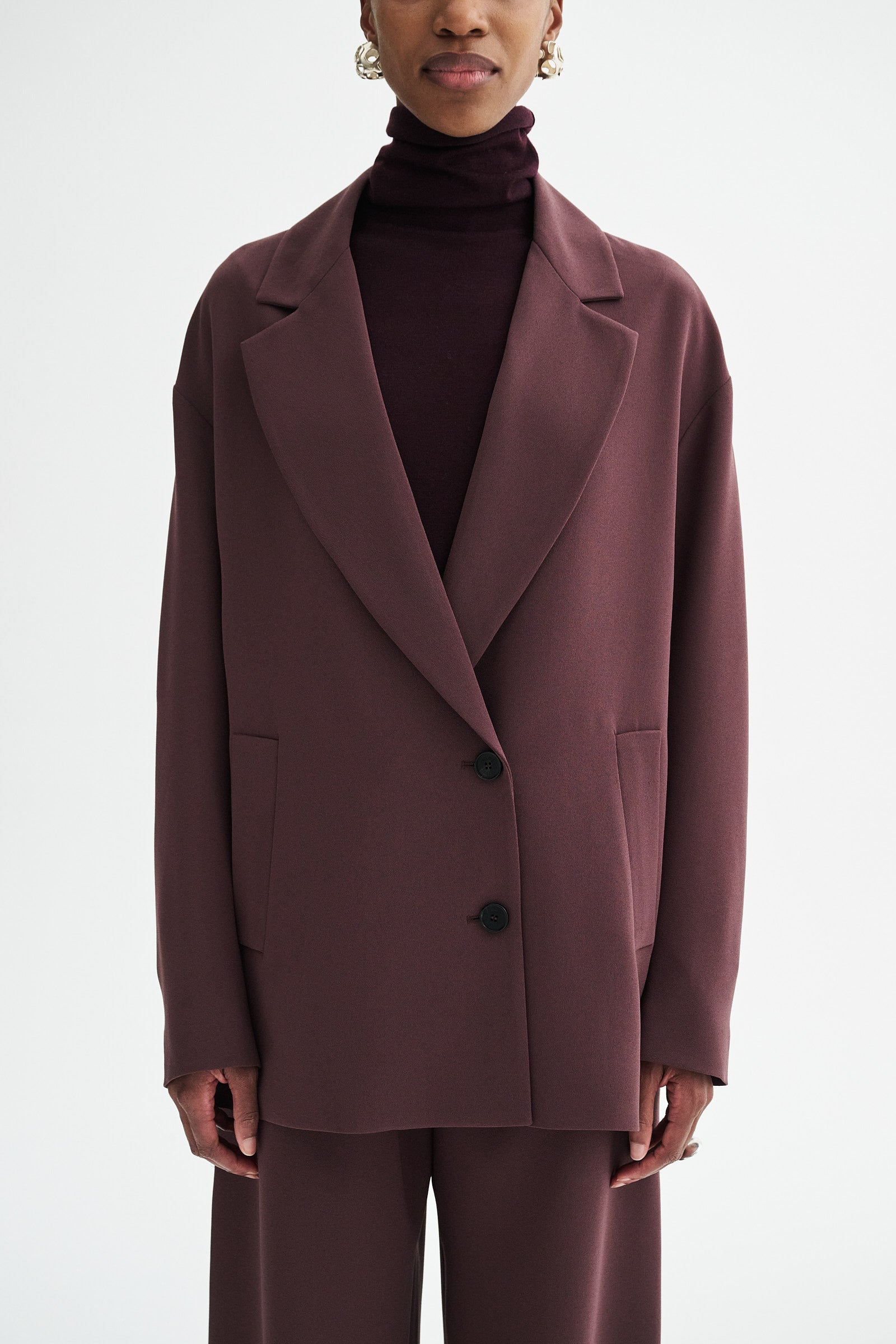 MKDT Studio COVY CREPE GEORGETTE Coats BURGUNDY