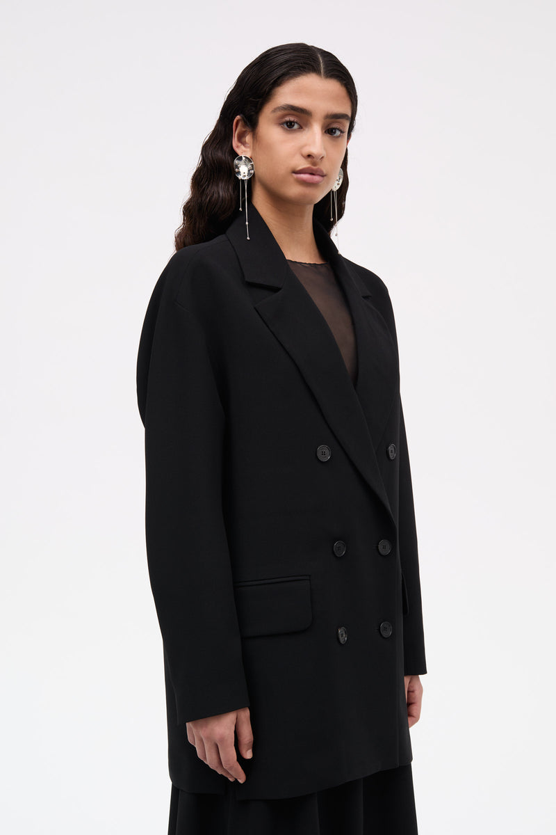 MKDT Studio Calia Crepe Georgette Coats BLACK