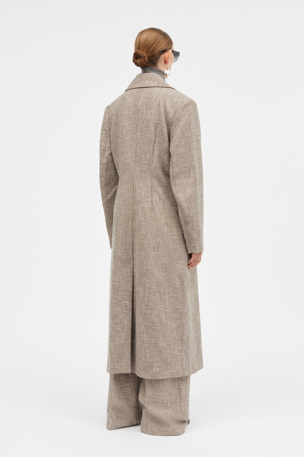 Mark Kenly Domino Tan Callie Structure Wool Blend Coats CINNAMON MELANGE