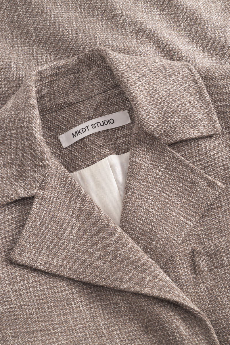 Mark Kenly Domino Tan Callie Structure Wool Blend Coats CINNAMON MELANGE