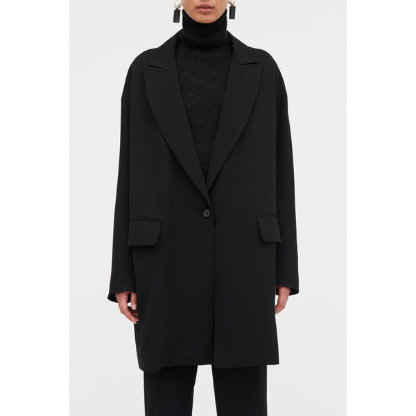 Mark Kenly Domino Tan Carli Crepe Georgette Coats BLACK