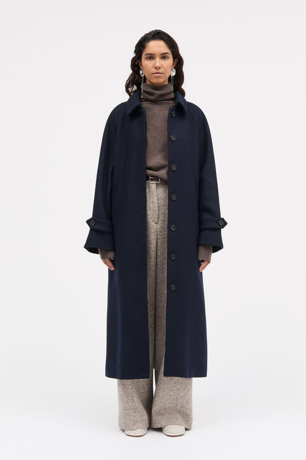 MKDT Studio Caro Two Layered Wool Coats NAVY