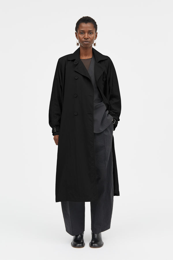 Mark Kenly Domino Tan Charlene Crisp Tech Coats BLACK