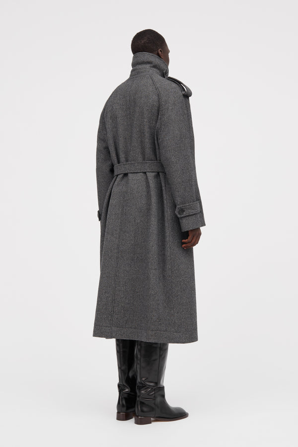 Mark Kenly Domino Tan Chuck Structure Wool Coats SMOKE