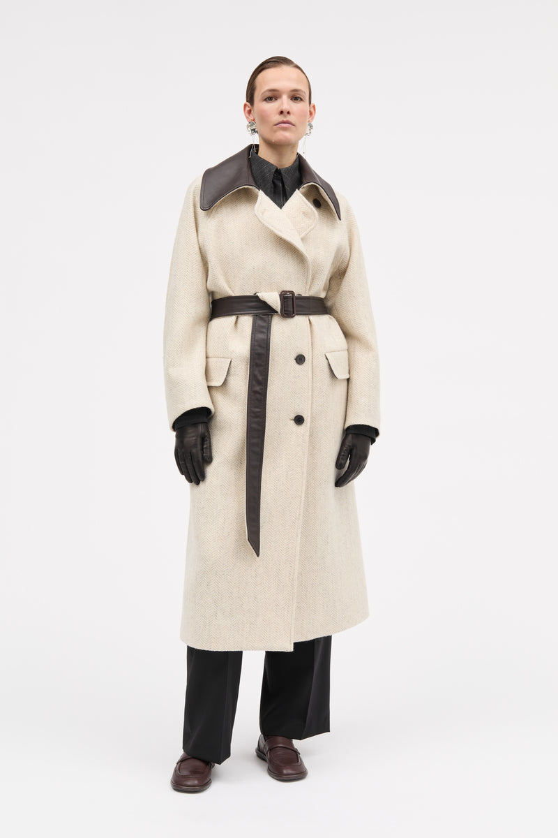 MKDT Studio Cibel Wool Herringbone Coats OAT