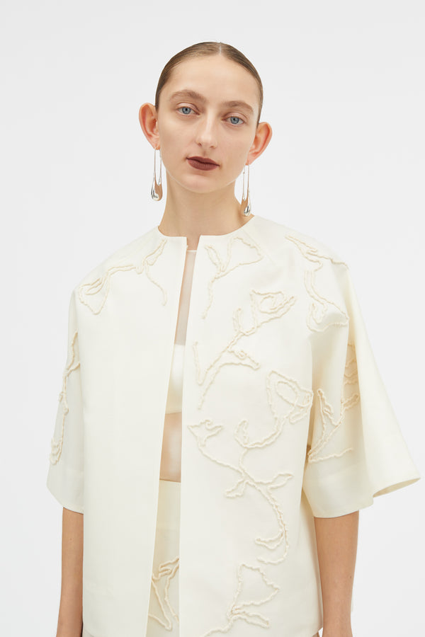 Mark Kenly Domino Tan Cilja-atelier Silk Wool Twill Coats IVORY