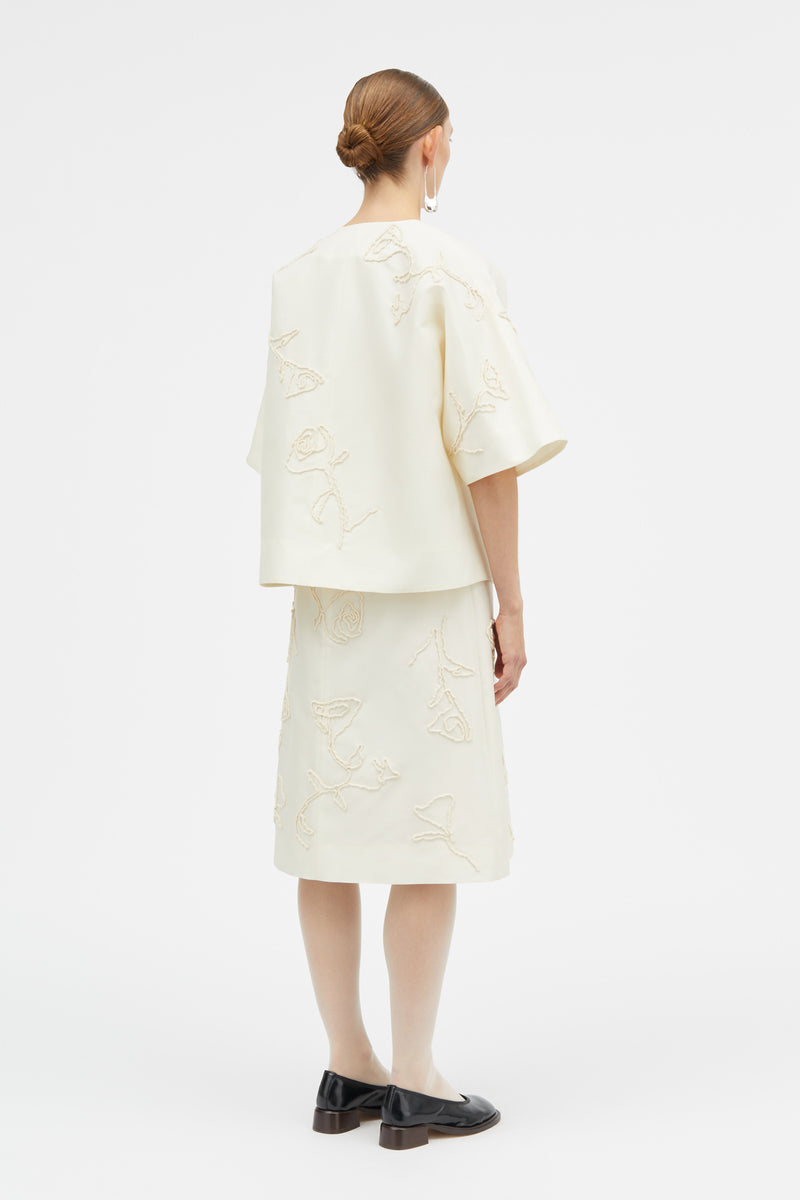 Mark Kenly Domino Tan Cilja-atelier Silk Wool Twill Coats IVORY