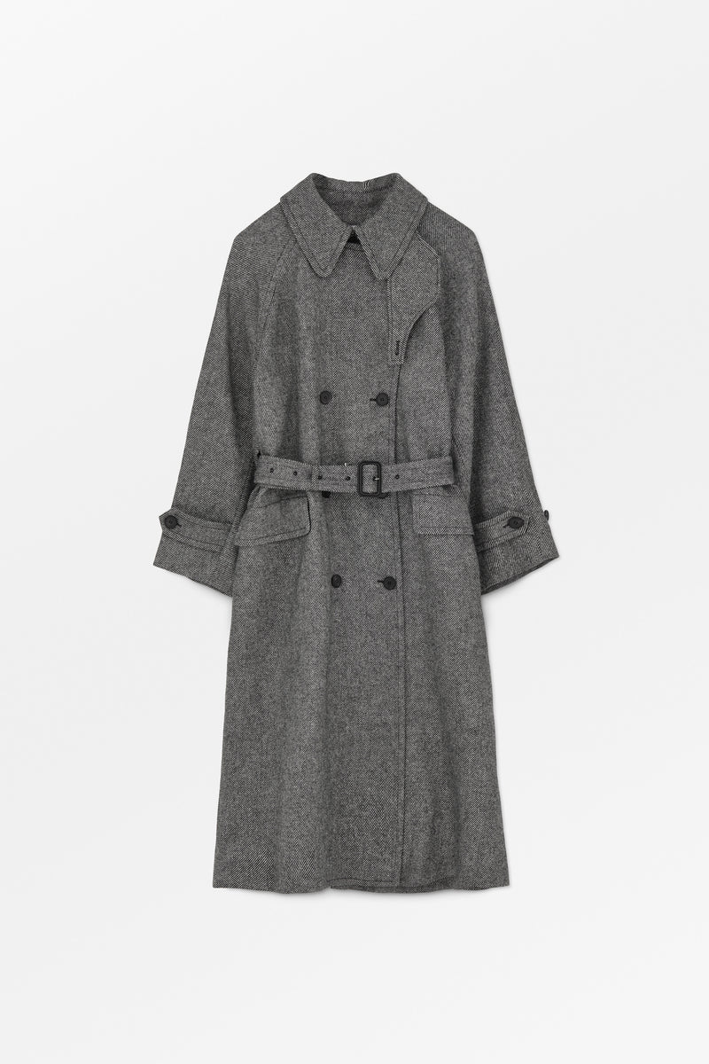 MKDT Studio Constancia Contrast Wool Twill Coats BLACK/WHITE