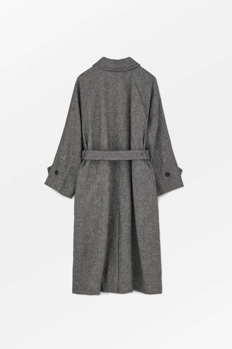 MKDT Studio Constancia Contrast Wool Twill Coats BLACK/WHITE