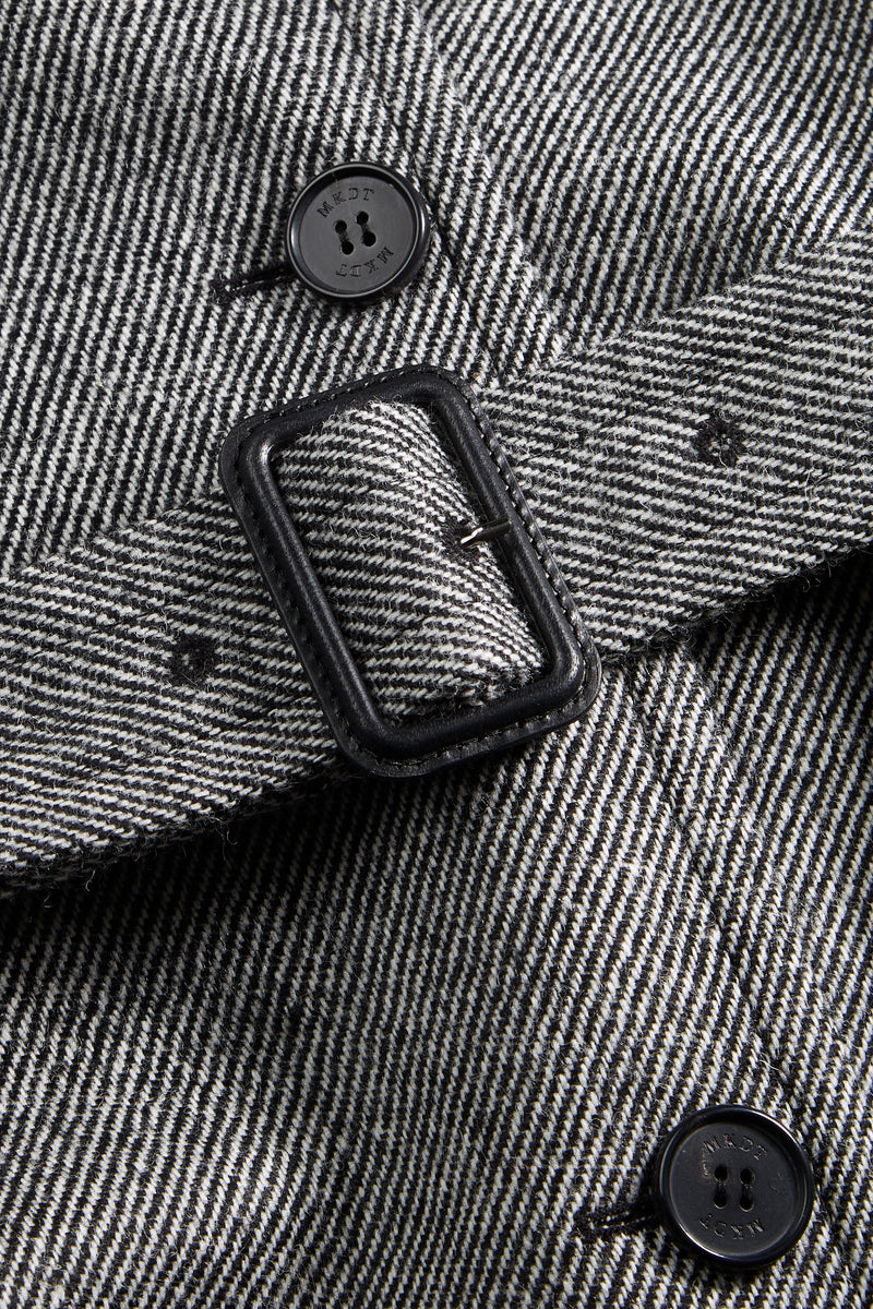 MKDT Studio Constancia Contrast Wool Twill Coats BLACK/WHITE