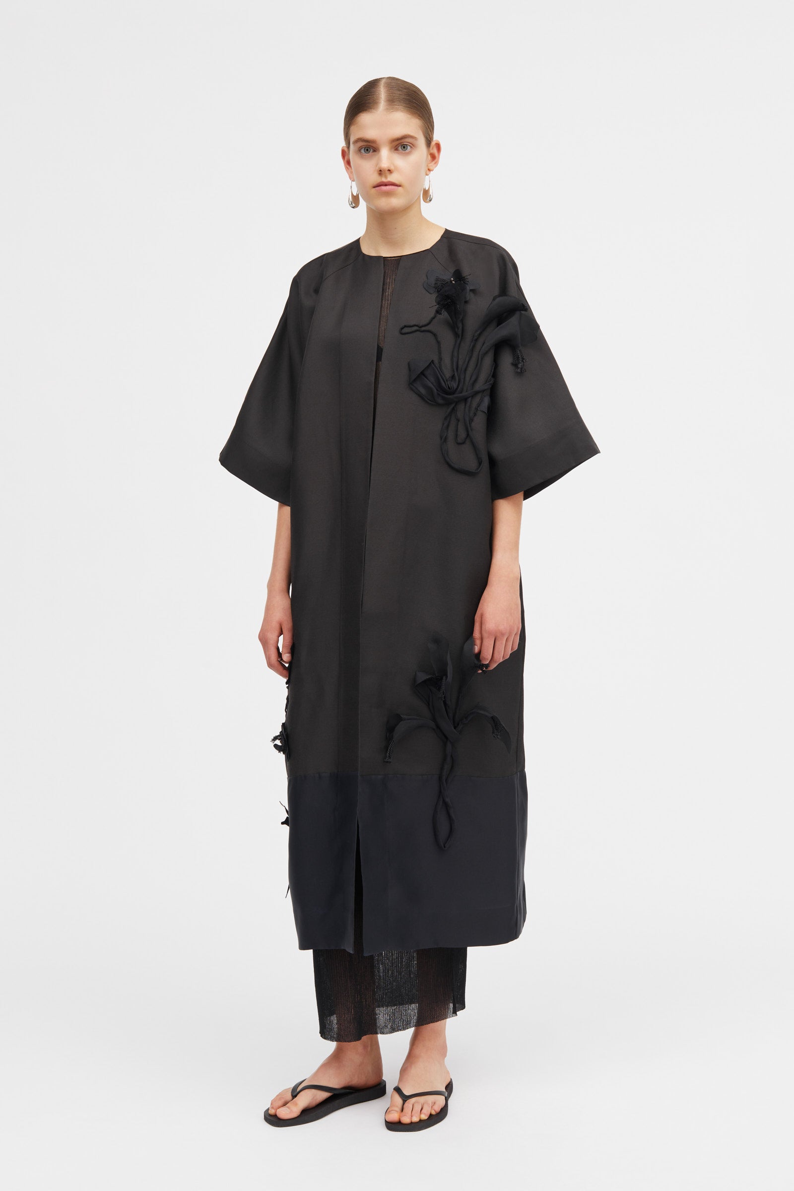 Mark Kenly Domino Tan Cova-atelier Silk Wool Twill Coats BLACK